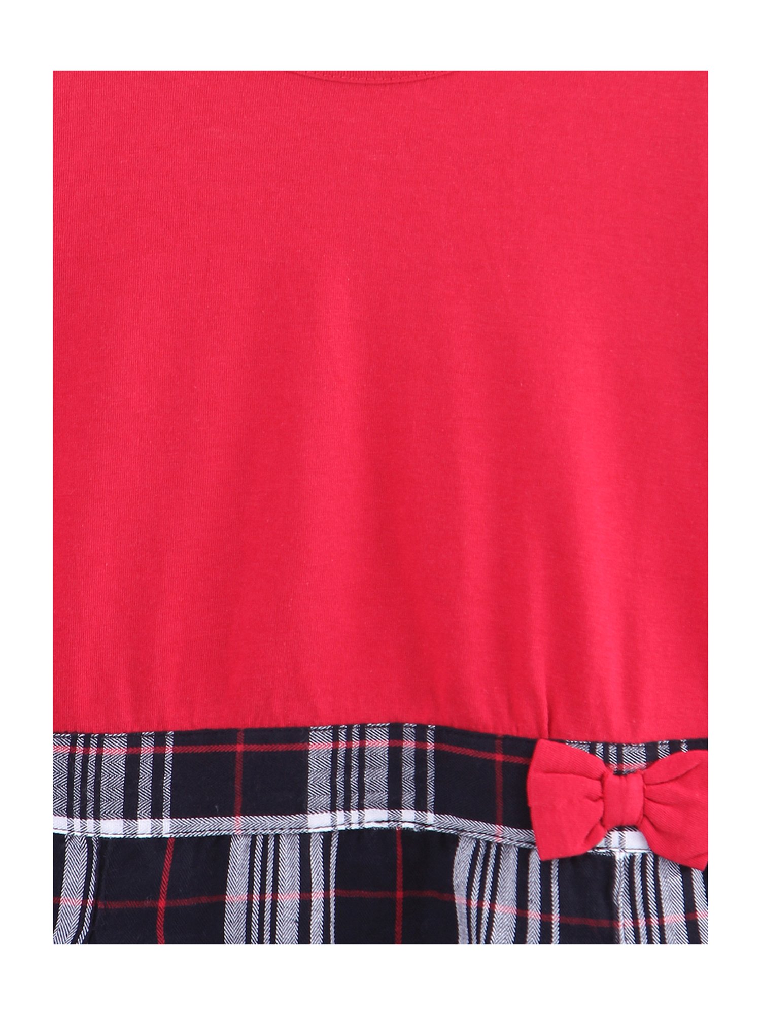 Beebay Kids Red Cotton Plaid Pattern Dress