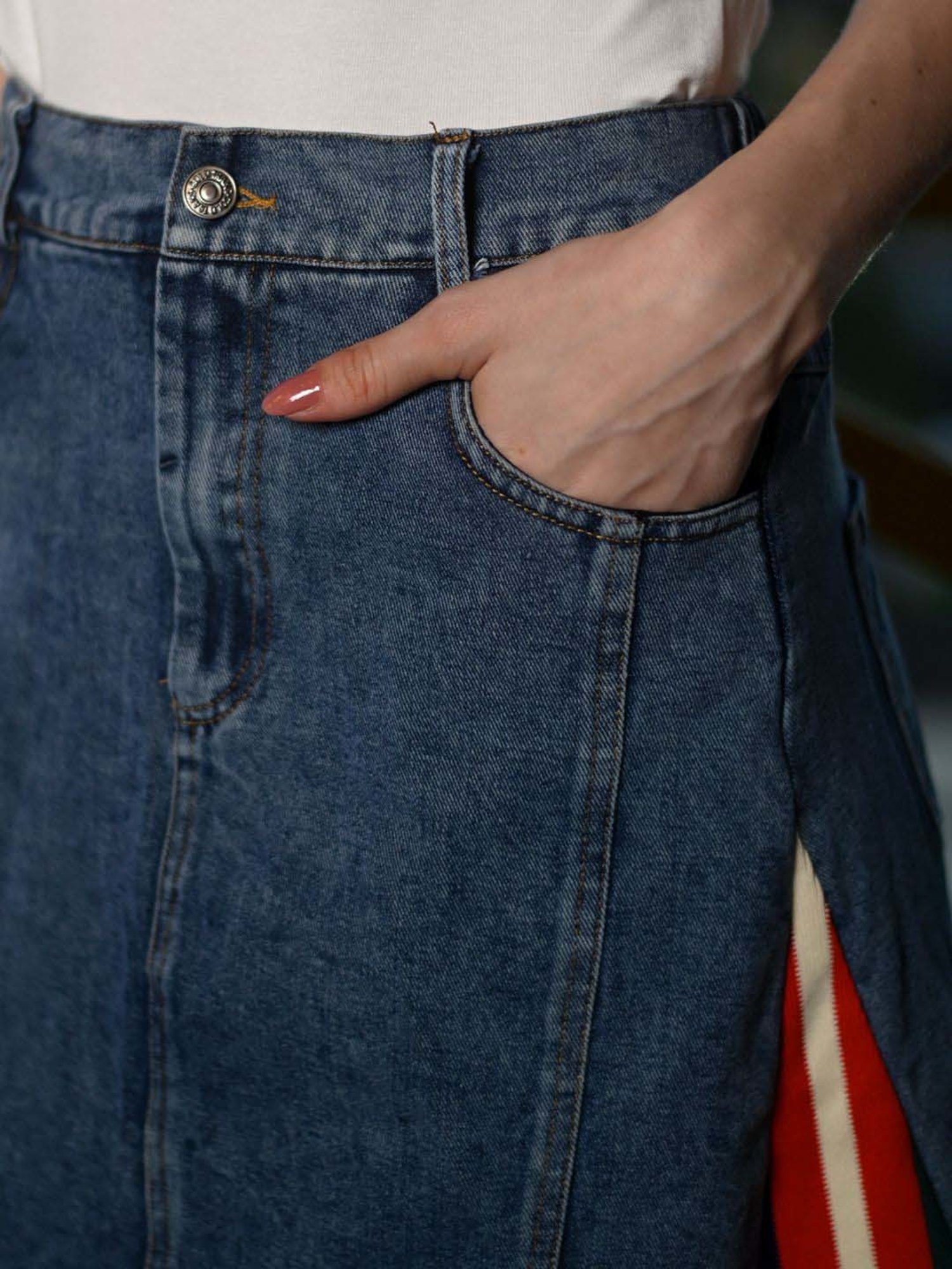 Odette Blue A-Line Skirt