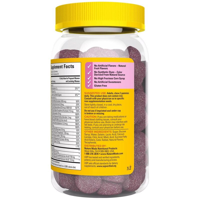 Nature Made Prenatal Gummies with DHA and 100% Daily Value of Folic Acid - Mixed Berry - 60ct