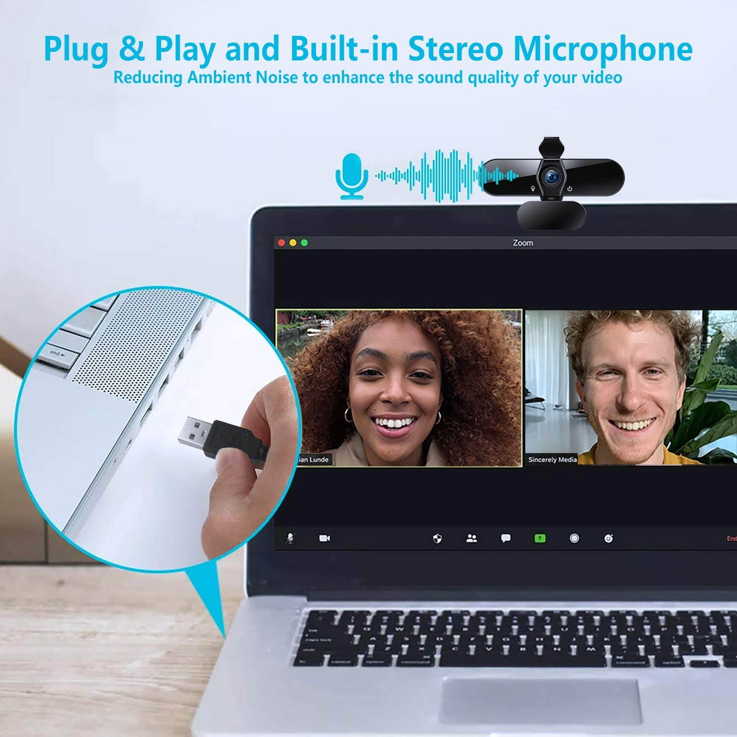 Webcam 1080P,AutoFocus 4K Webcam with Microphone,120 Degree Angle View Web Camera with Privacy Cover,Tripod for Windows,Mac iOS,Video Conference,Online Classes,Game Live,Zoom,MSN and Skype