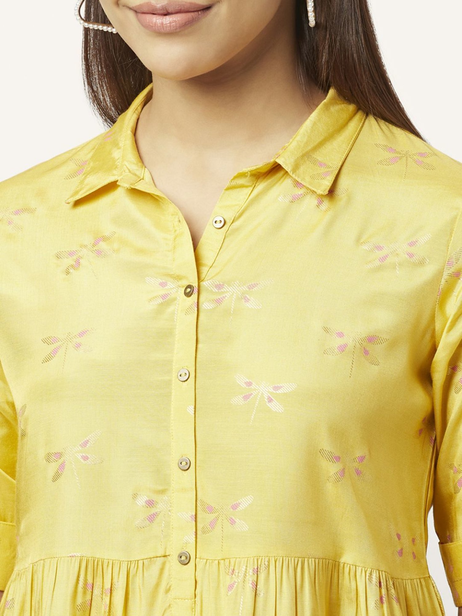 Akkriti by Pantaloons Mustard Printed Top