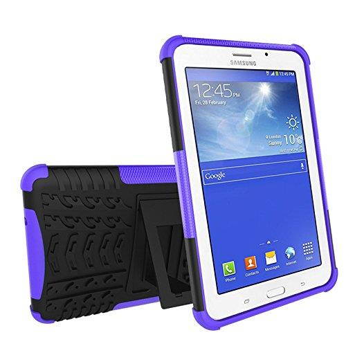 Hybrid Protective Hard Case Cover for Samsung Galaxy Tab 3 Lite 7.0" Purple