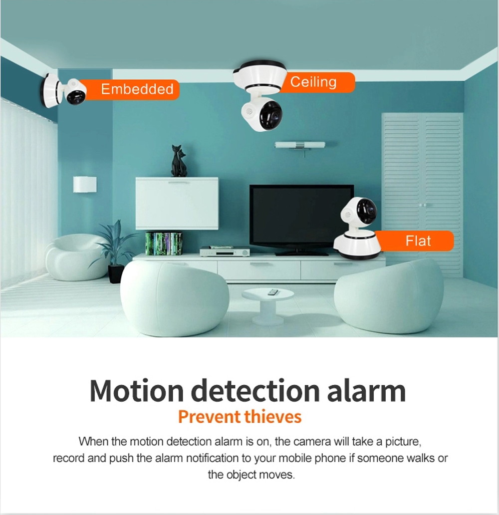 P2P 720P HD Wireless Wifi IP Camera CCTV  Home Security Smart Camera IR Night Vision Camera WHITE US Plug