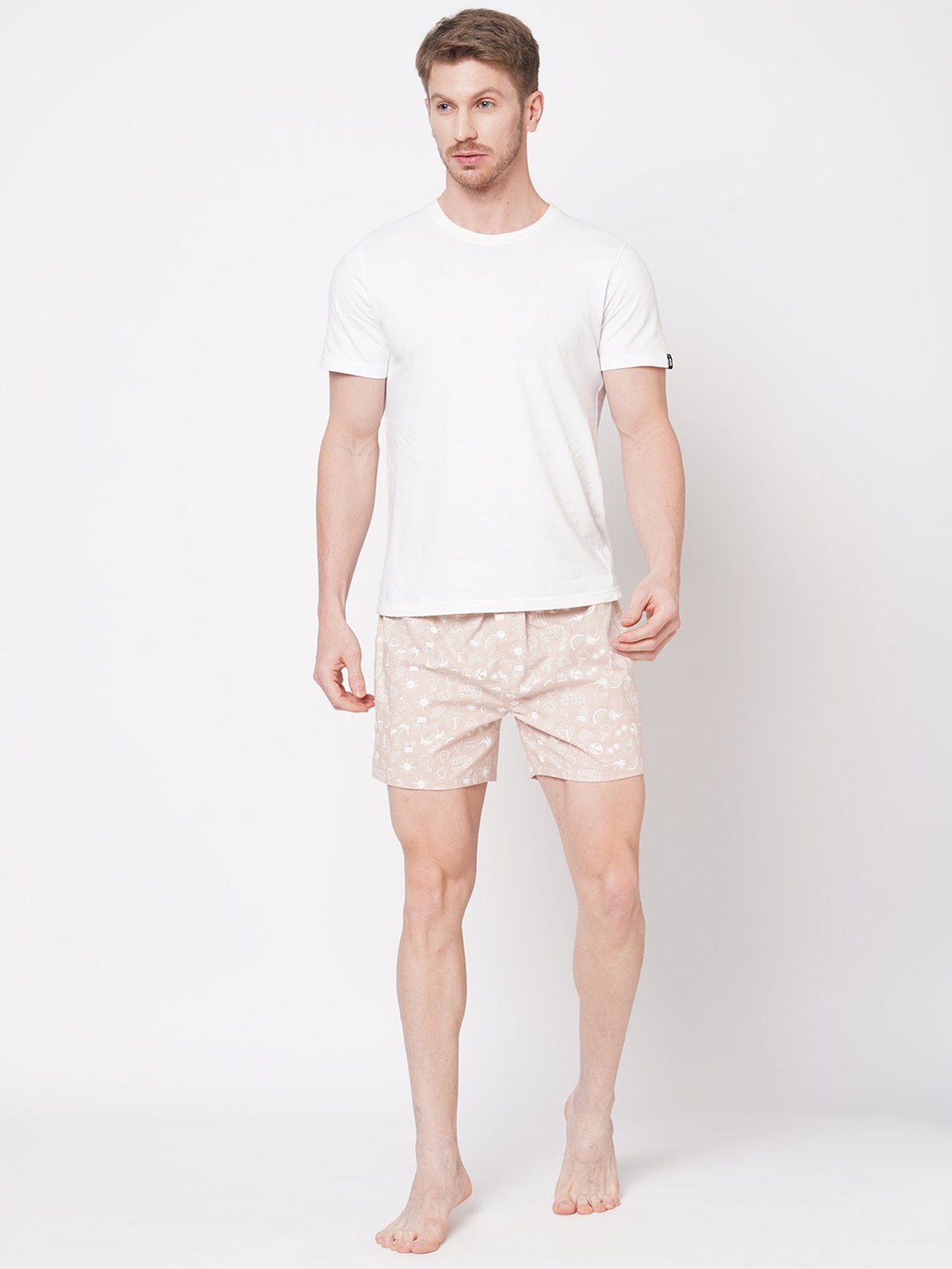 Fitz Peach Printed Cotton Boxers