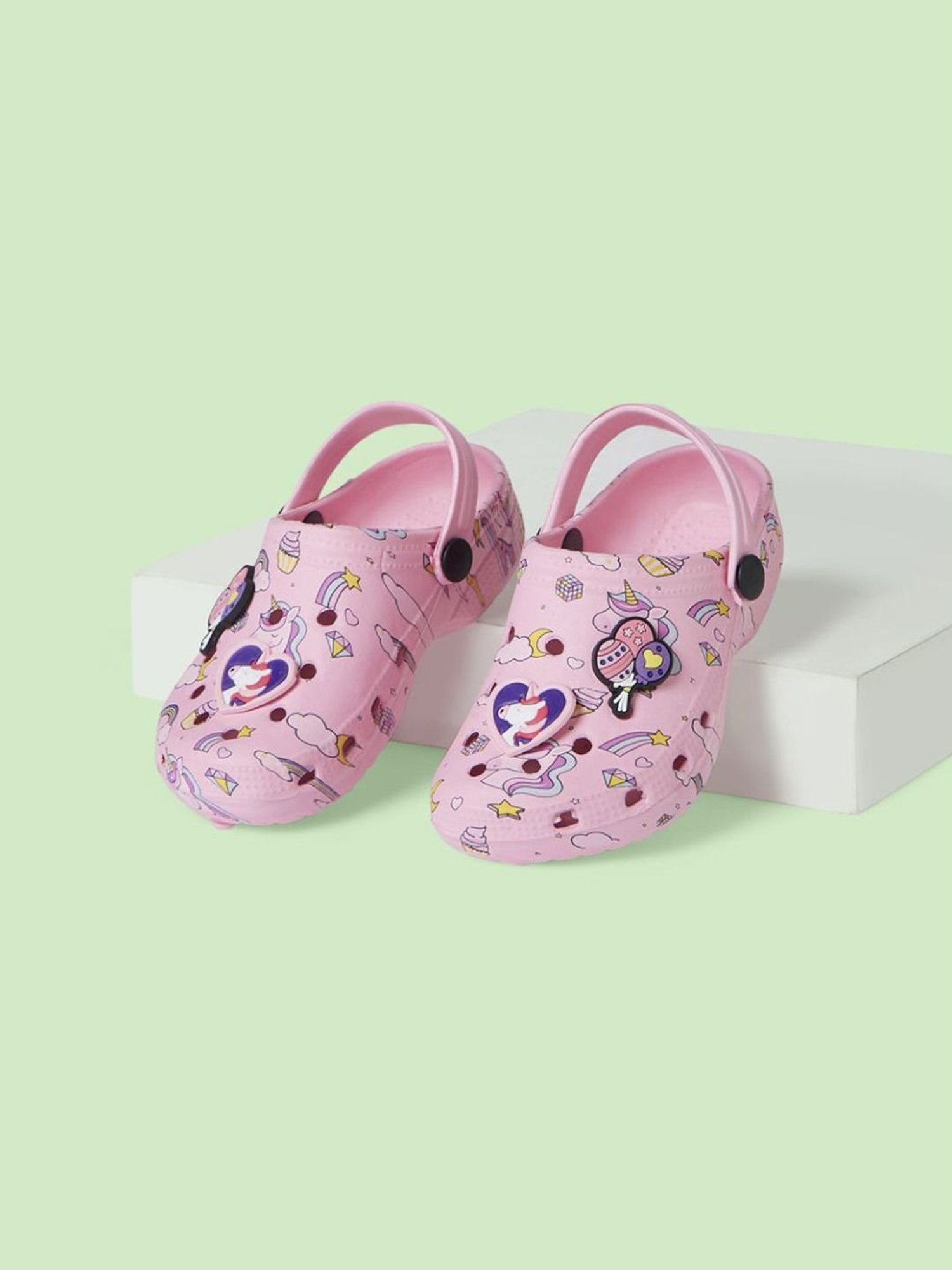 Passion Petals Kids Pink Sling Back Clogs