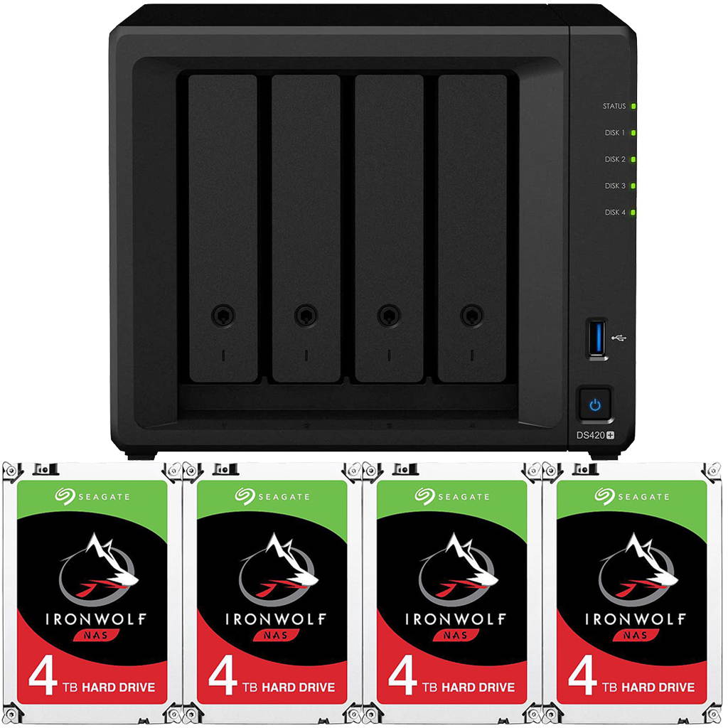 Synology DS420+ DiskStation with 2GB RAM and 48TB (4 x 12TB) of Seagate Ironwolf NAS Drives Fully Assembled and Tested By CustomTechSales