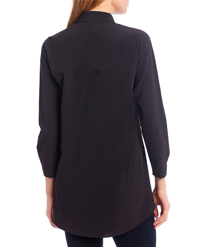 NIC + ZOE Long Sleeve Point Collar Neck Wrinkle Resistant Tech Stretch Shirt