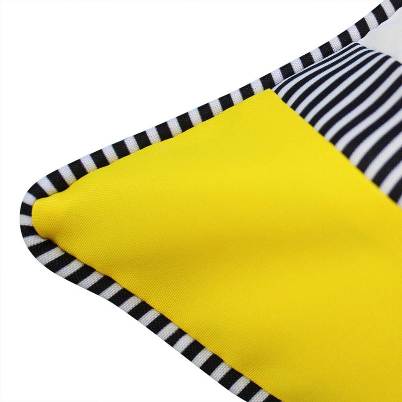 18" x 18" Striped Floral Roses Decorative Patio Throw Pillow - Edie@Home