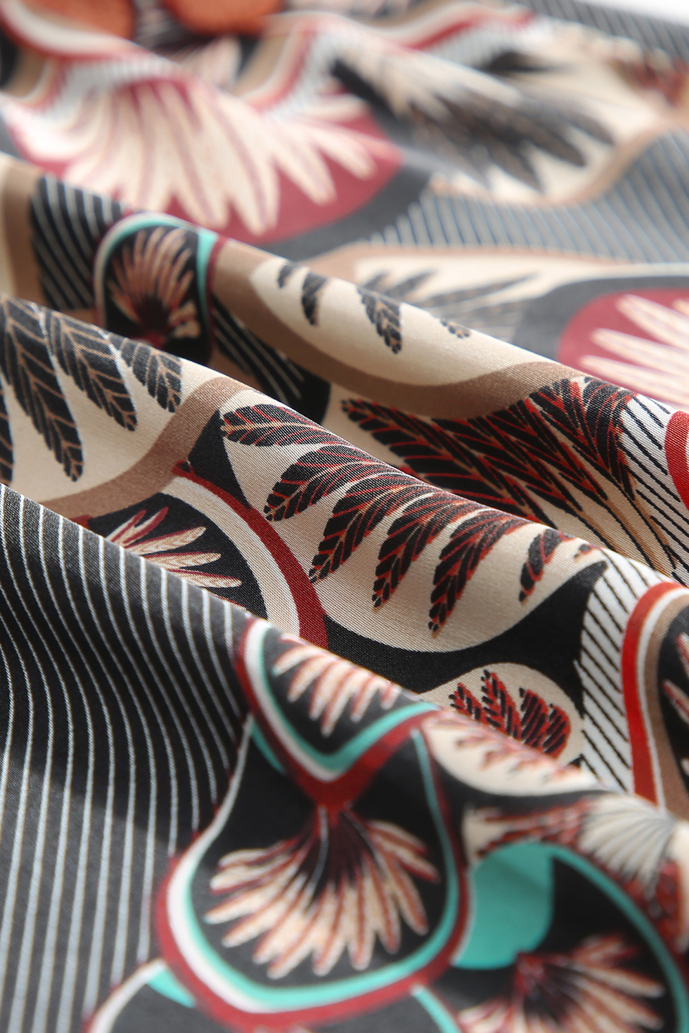 Bohemian Patterned Pullover Long Sleeve Blouse