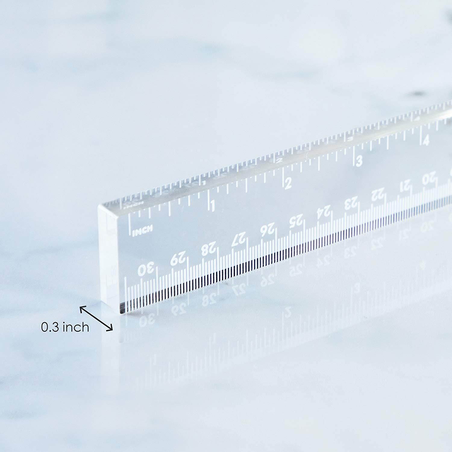 Acrylic and Gold Desk Accessories Set by OfficeGoods &ndash; 12 Inch Ruler, 6.5 Inch Scissors and Stapler Remover - for Your Every Day Office Needs with Style - Beautiful and Magical!