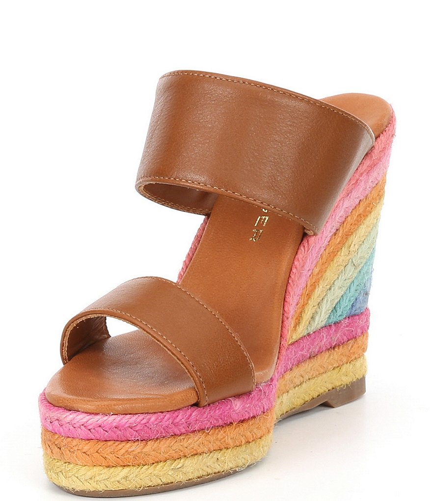 Kurt Geiger London Ariana Leather Rainbow Espadrille Wedges