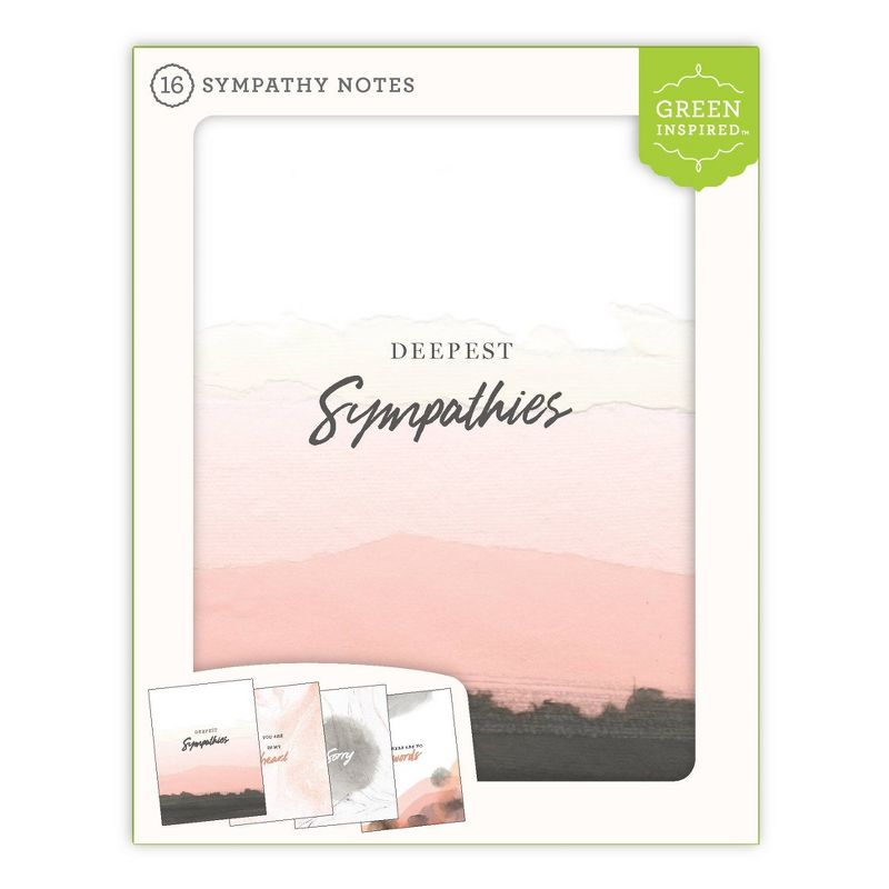 16ct Assorted Sympathy Abstract Note Cards