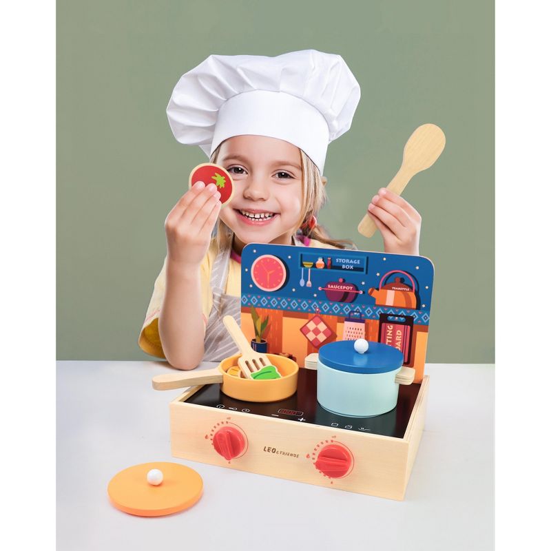 Melissa & Doug Stir and Serve Cooking Utensils (7pc) - Stainless Steel and Wood