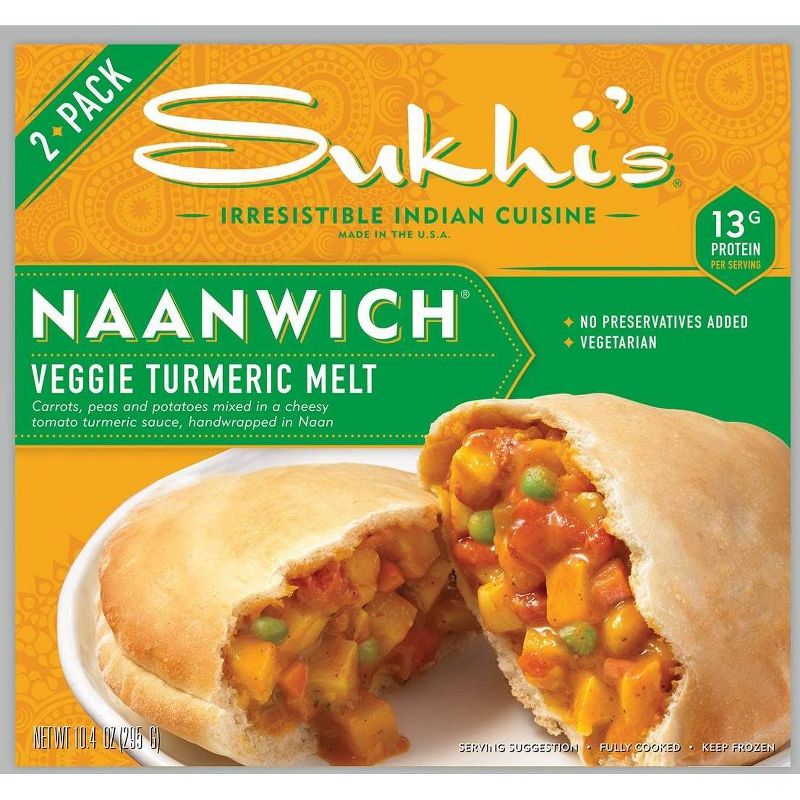 Sukhi's Frozen Veggie Turmeric Melt Naanwich - 10.4oz/2ct