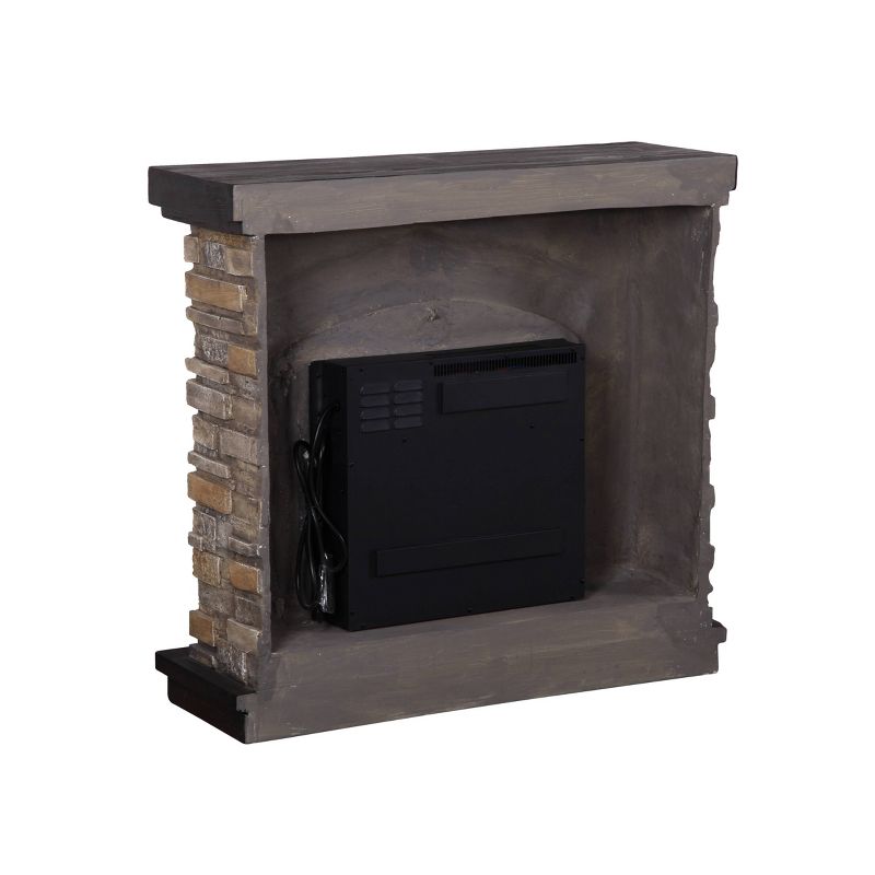 36" Freestanding Electric Fireplace Tan - Home Essentials