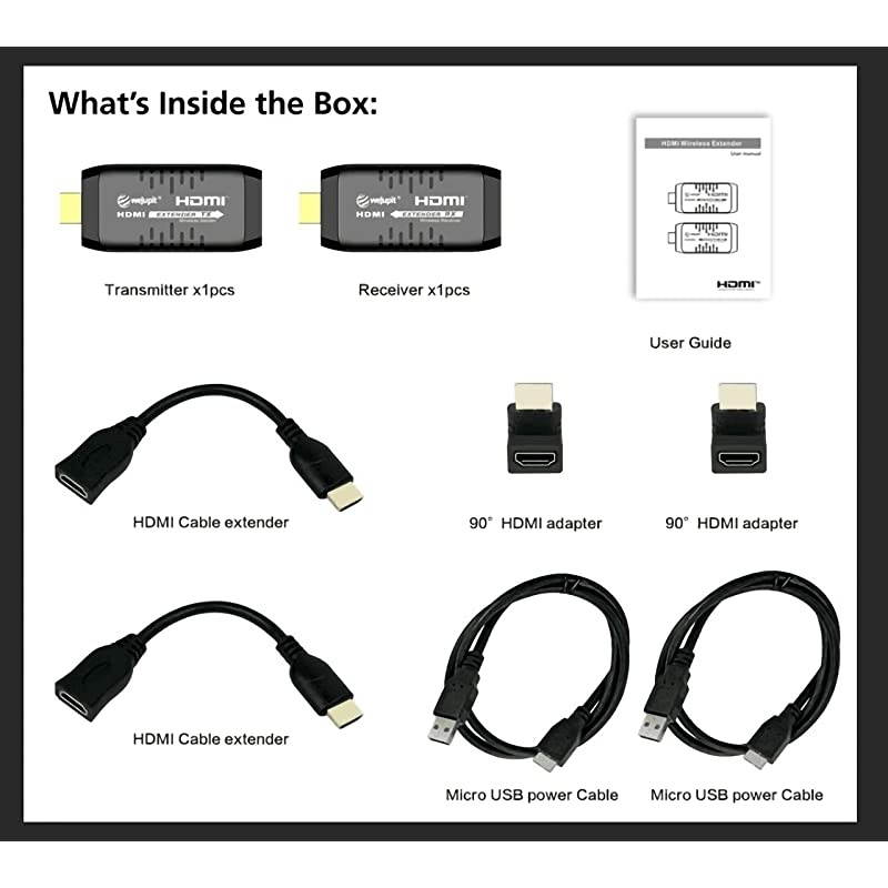 Zero Latency Wireless 4k 30Hz HDMI Extender Transmitter and Receiver, Up to 100ft 4kx2k @30Hz HDCP 1.4 2.2 with CEC Function for Desktop Computer, Laptop, Gaming and Live TV (WJEXT15-4)
