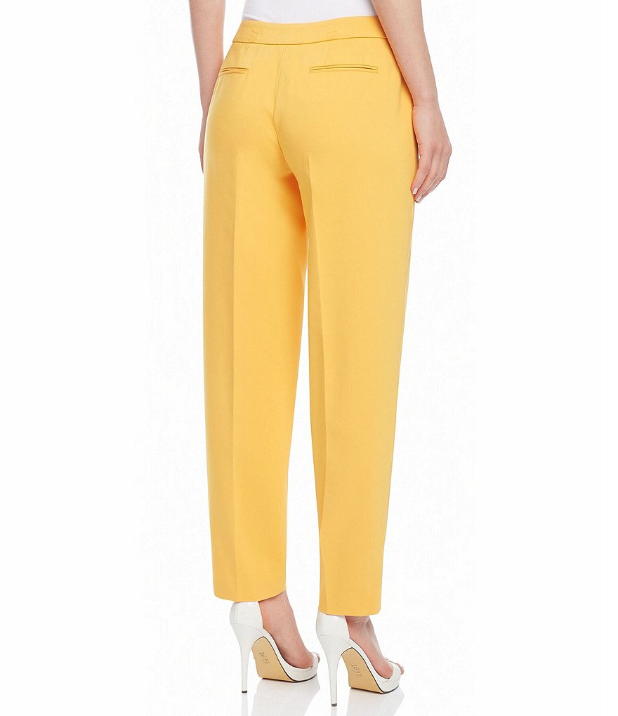 Anne Klein Bowie Cotton Double Weave Slim Leg Pants