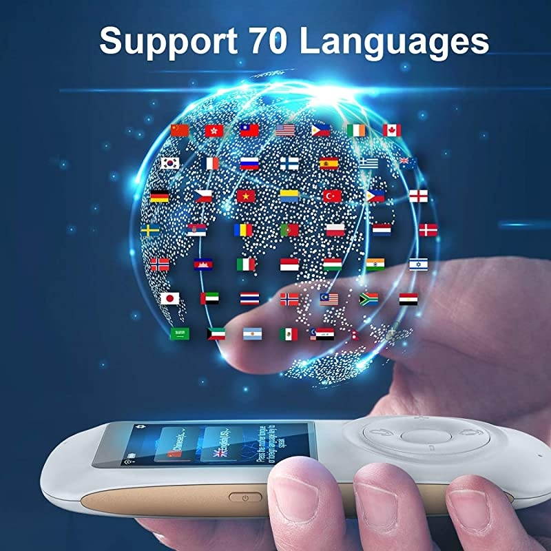 Translator Device Smart Voice Translator with 2.4inch HD Touch Screen Support 70 Languages for Learning Travel Business Shopping