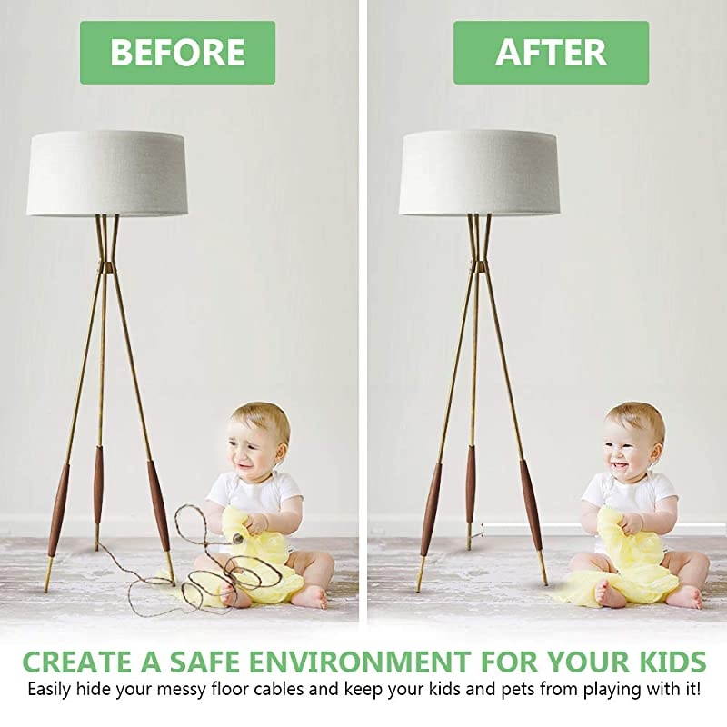 Concealer PVC Cord Cover 945in Paintable Cord Hider to Hide Wires for TV and Computers in Home Office 6X L1575in W118in H067in CC02 White