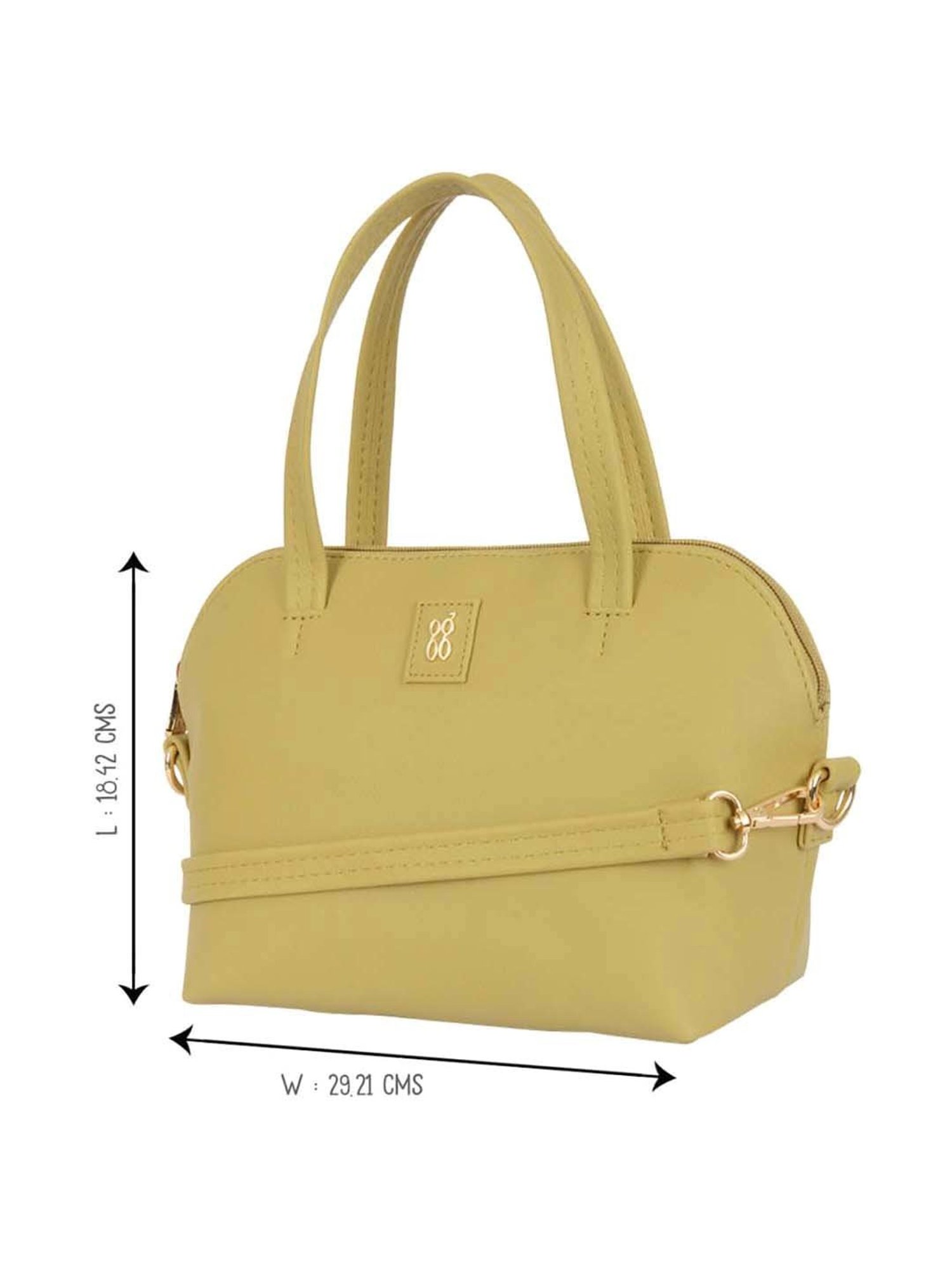 Baggit Green Solid Medium Bowler Bag