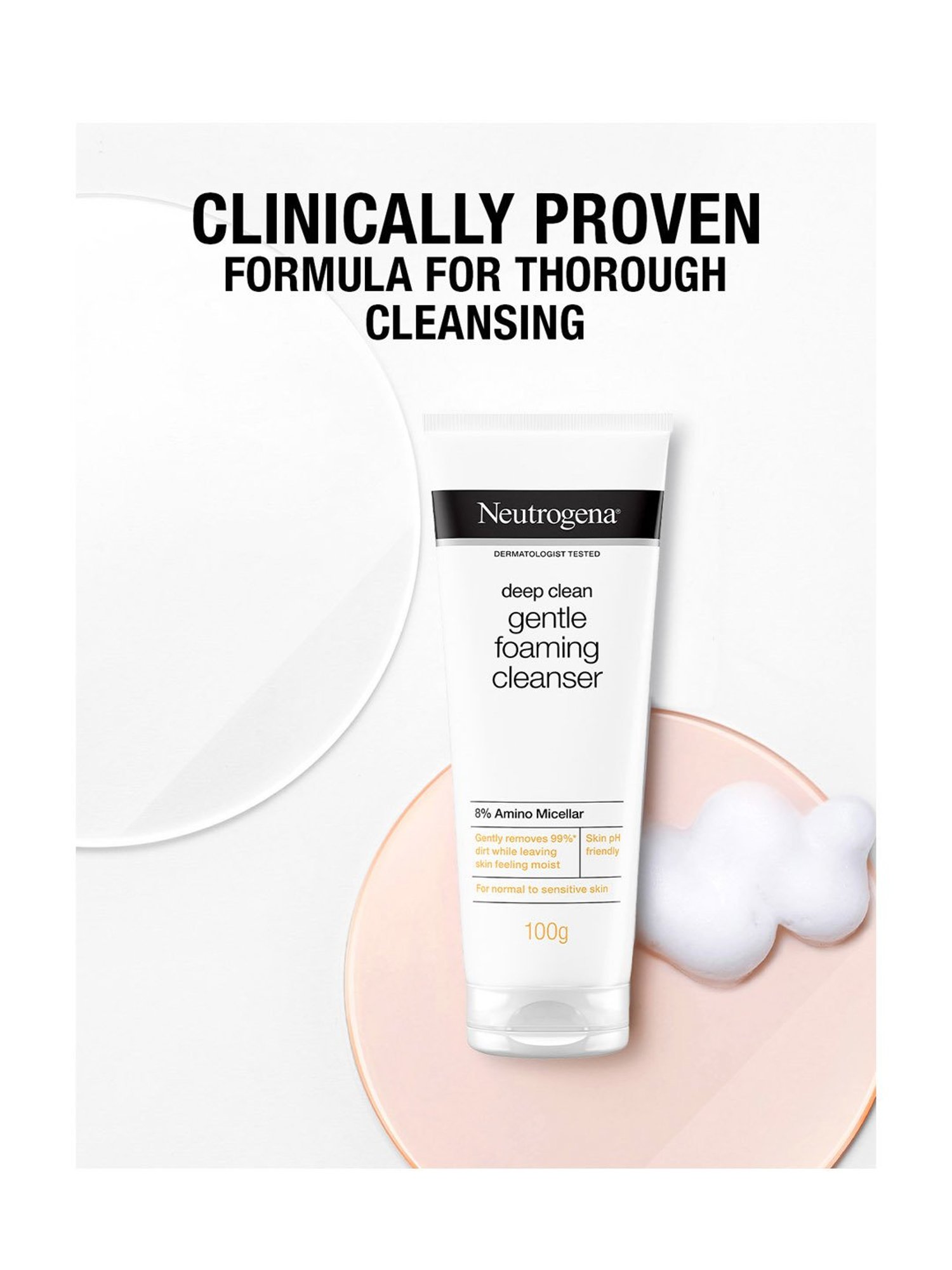 Neutrogena Deep Clean Gentle Foaming Cleanser - 100 gm