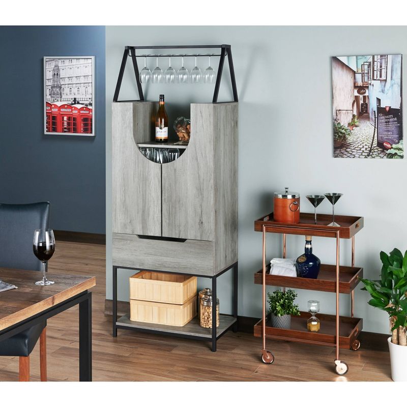 Meluse Multi Storage Wine Cabinet Vintage Gray - HOMES: Inside + Out