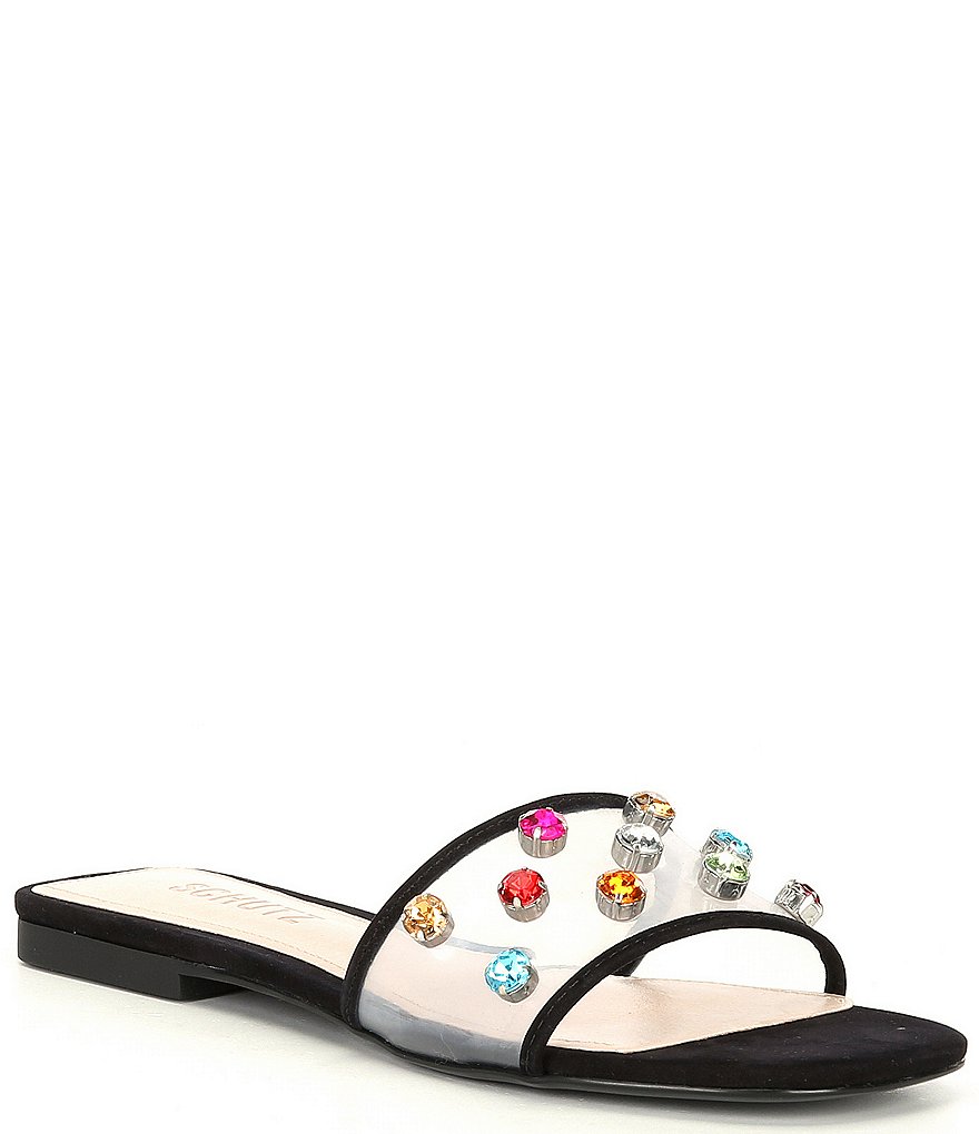 Schutz Ammelie Rhinestone Embellished Studded Detail Sandals