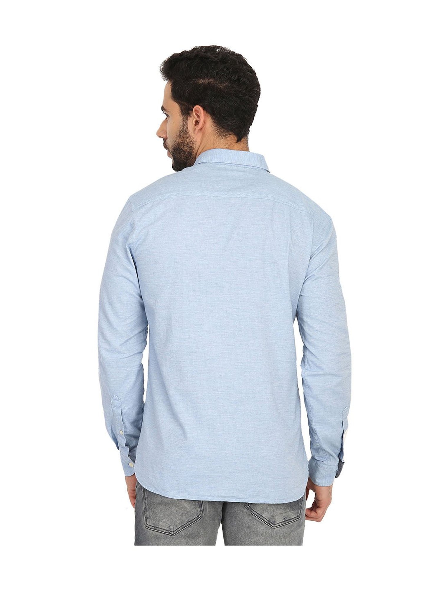 Lindbergh Blue Slim Fit Cotton Shirt