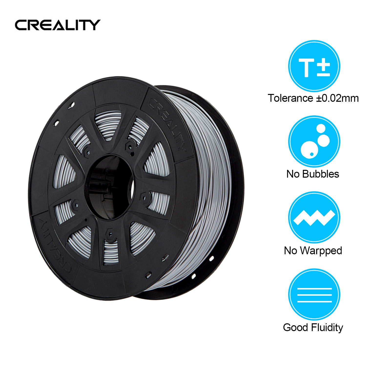 Creality 3D Printer PLA Filament 1.75mm 1kg/2.2lbs Filament Dimensional Accuracy +/- 0.02 mm, Red