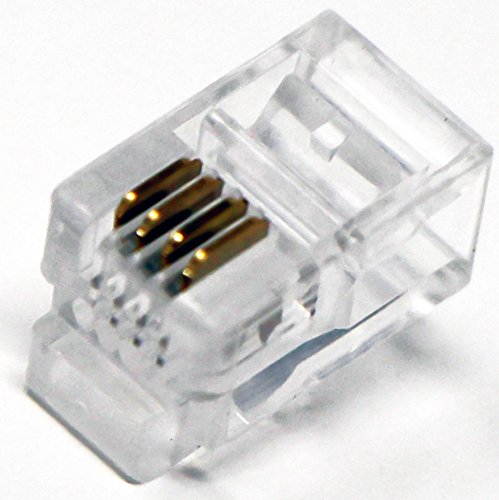 RJ9 4P4C Modular Headset Connector -Tupavco TP808 - (100 Pack per Bag) Phone Connectors - RJ9/RJ10/RJ22 Jack Crimp End Crimper for Telephone Cable/Cord Handset