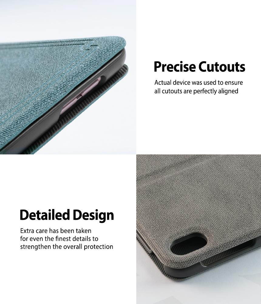 Ringke Smart Cover Design Leather Stand Case Compatible for iPad Pro 2017 (10.5") Lightweight Tablet Stand with Smart Cover Feature - Blue