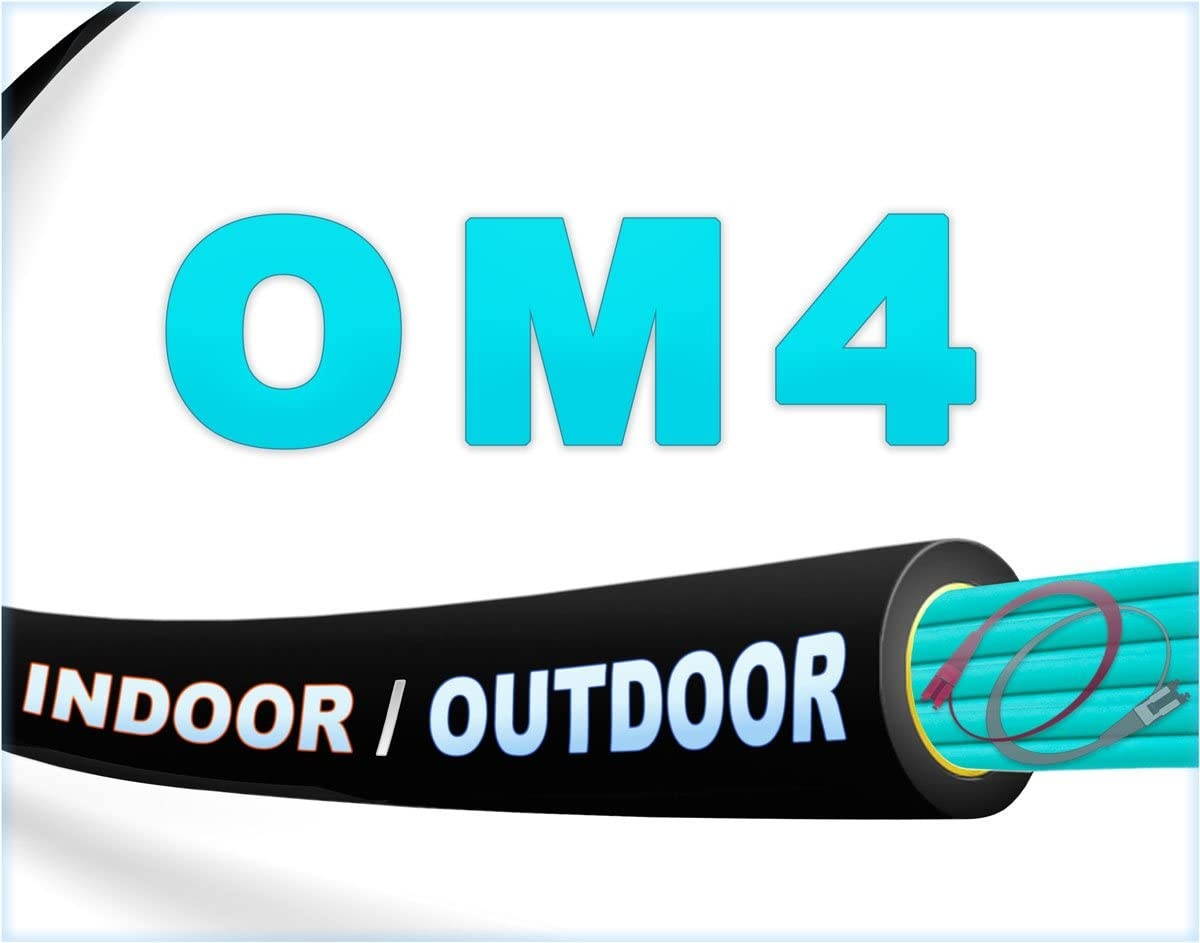 FiberCablesDirect - 1M OM4 LC LC Fiber Patch Cable | Indoor/Outdoor 100Gb Duplex 50/125 LC to LC Multimode Jumper 1 Meter (3.28ft) | Length Options: 0.5M-300M | 10/40/100g sfp+ 100gbase mmf lc-lc ofnr