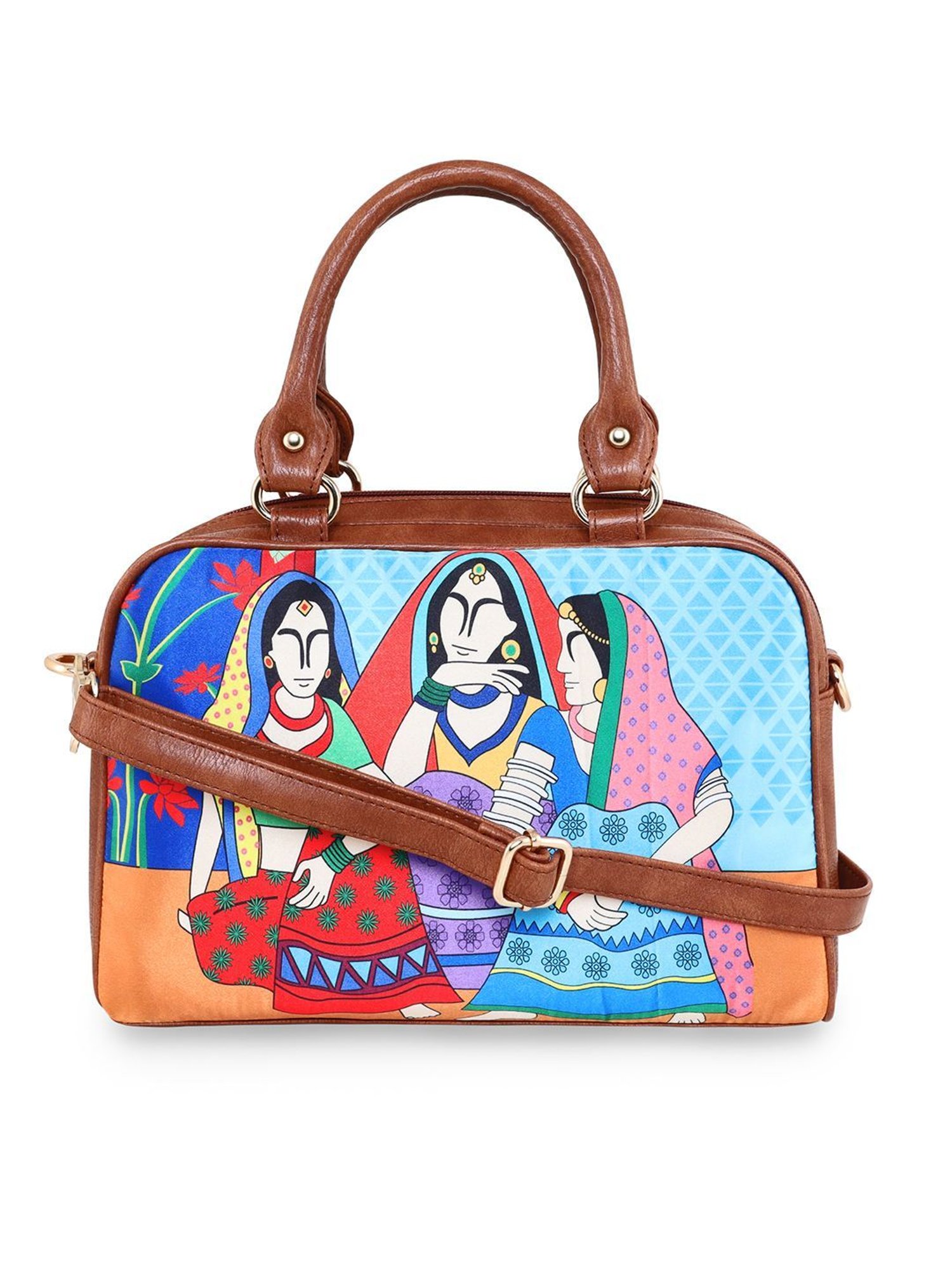 Sabhyata Multicolor Printed Medium Satchel Handbag
