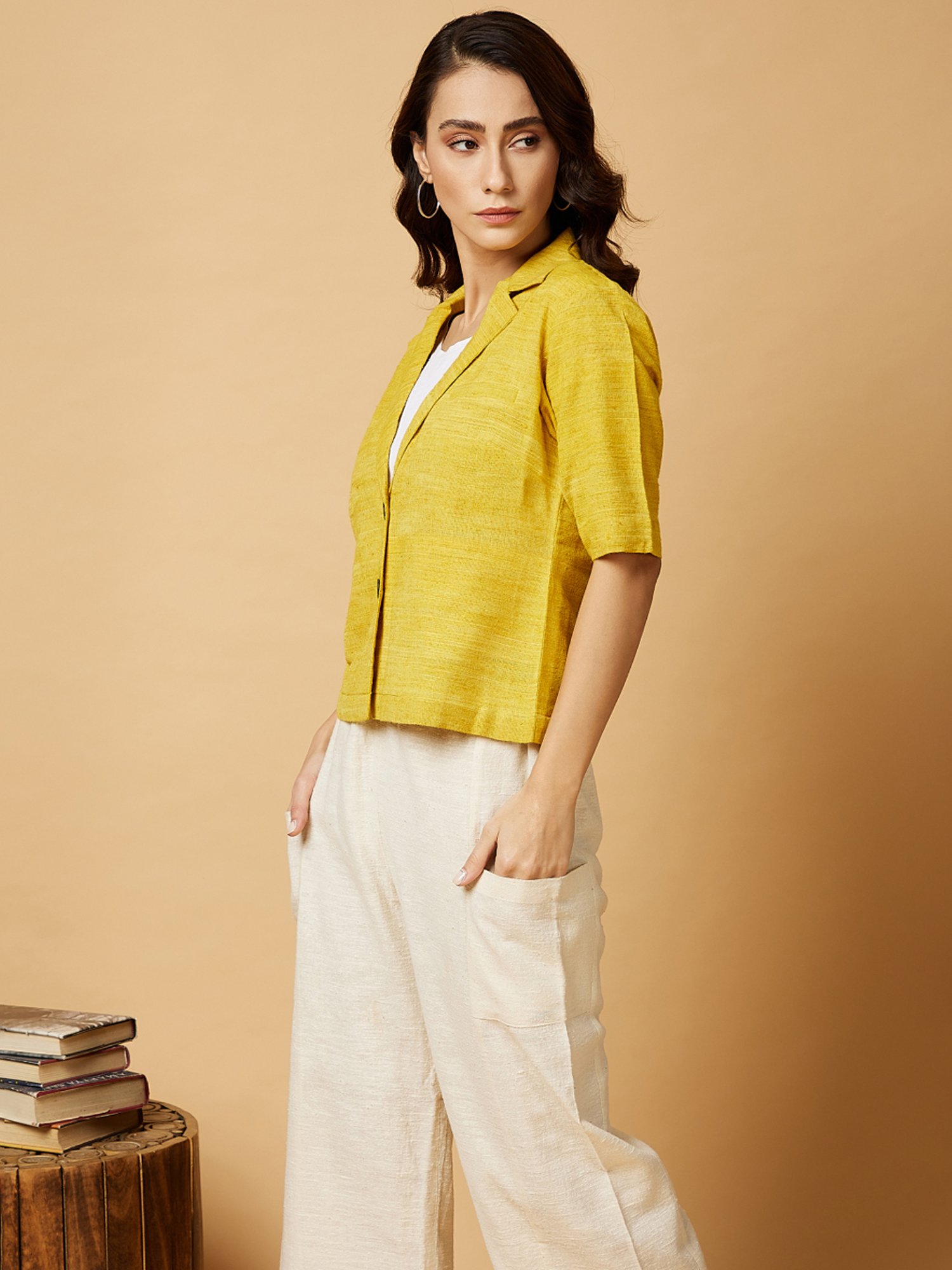 Arras Mustard Yellow Notch Collar Shirt