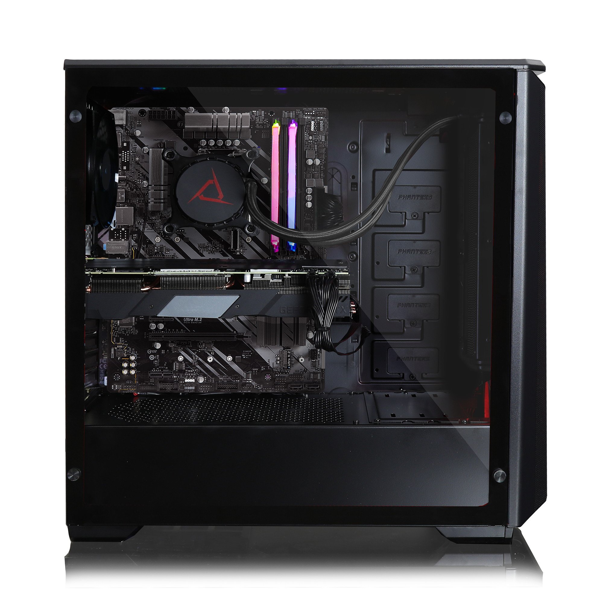 CLX SET VR-Ready Gaming Desktop - Liquid Cooled Intel Core i7 10700K 3.8Ghz 8-Core Processor, 32GB DDR4 Memory, GeForce RTX 3070 8GB GDDR6 Graphics, 960GB SSD, 4TB HDD, WiFi, Windows 10 Home 64-bit