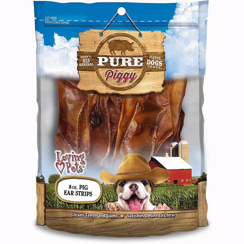 Loving Pets Pure Piggy Pig Ear Strips (8 oz Pack)