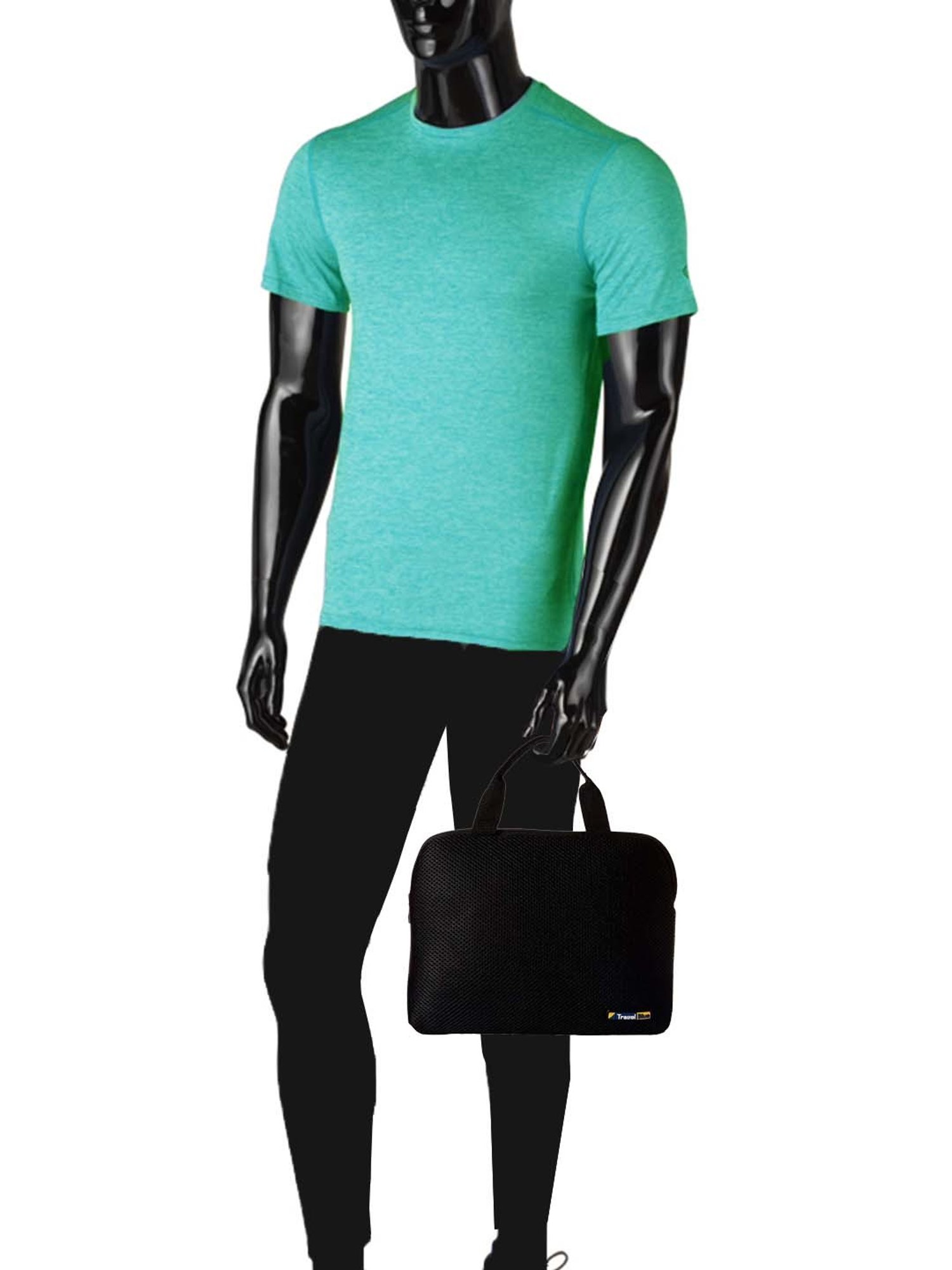 Travel Blue Black Textured Laptop Sleeves