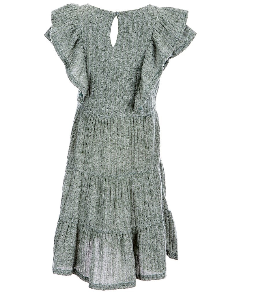 Us Angels Big Girls 7-16 Flutter Sleeve Tiered Dress