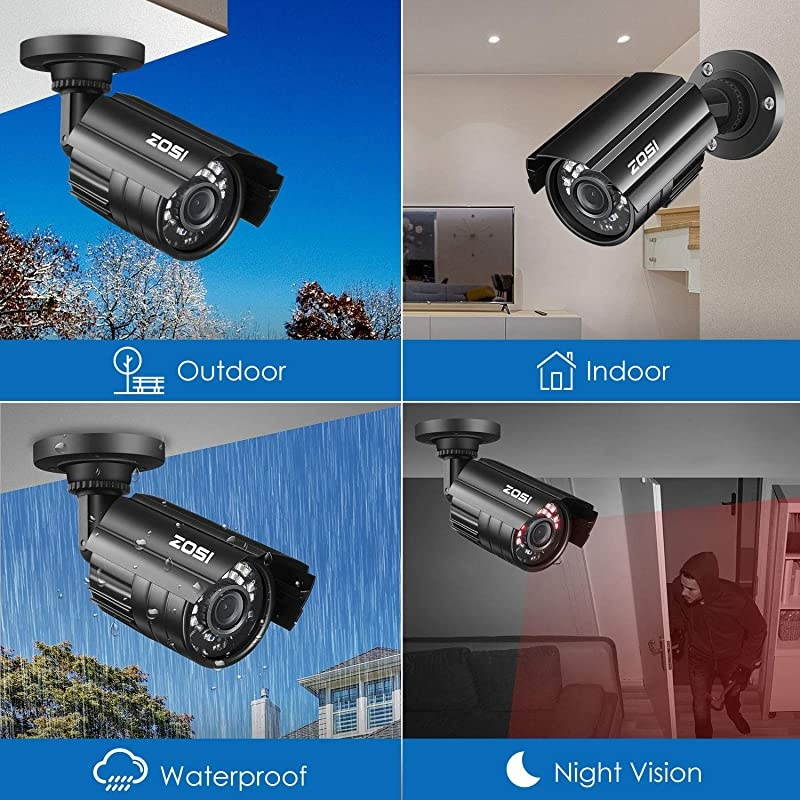 1080P 4in1 HD TVICVIAHDCVBS 1920TVL 20MP HiResolution CCTV Camera Home Security System 65ft DayNight Vision Vandalproof Waterproof For HDTVI AHD CVI and CVBS960H analog DVR