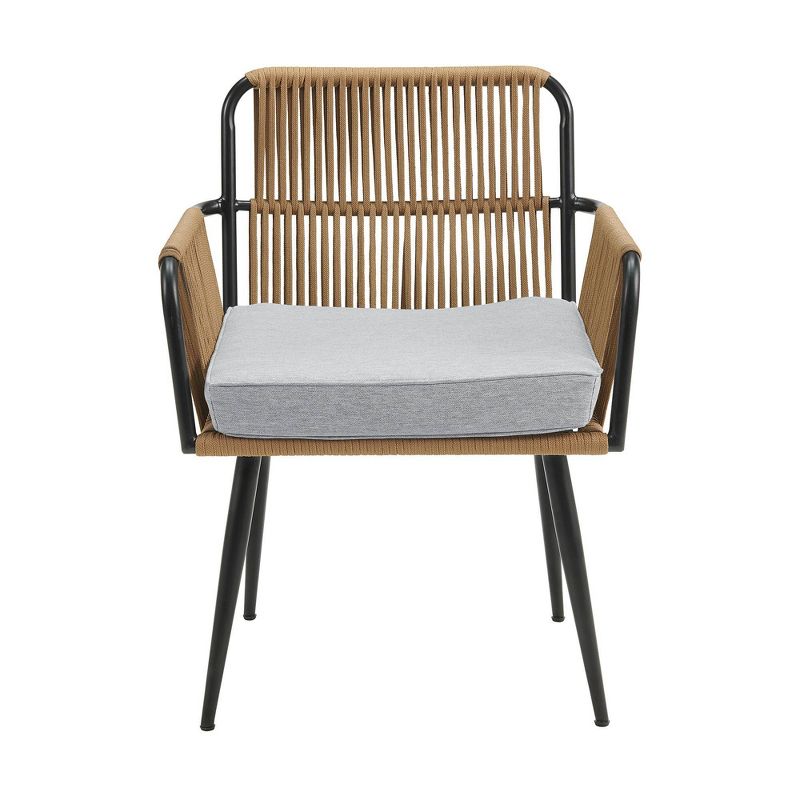 Alburgh 5pc Outdoor Set with Four Rope Chairs & Table - Beige - Alaterre Furniture