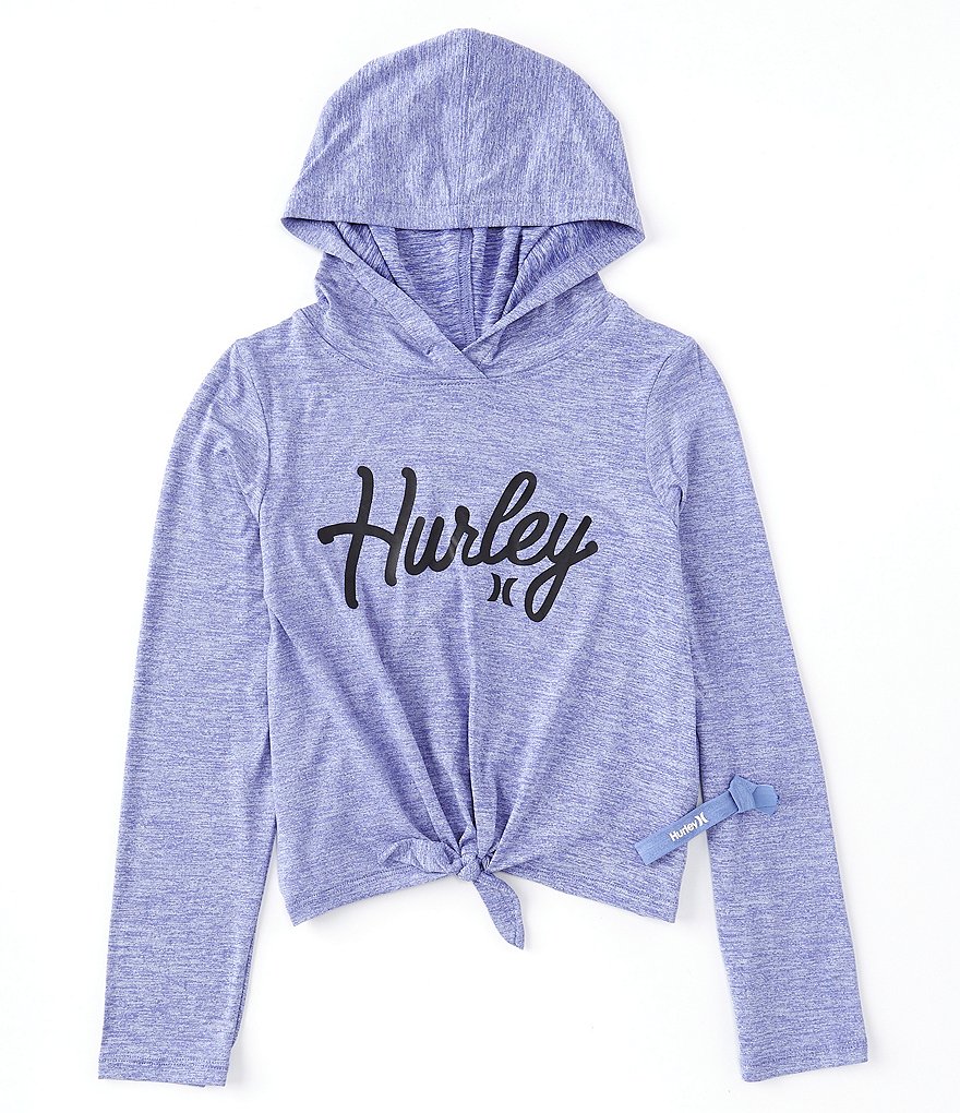 Hurley Big Girls 7-16 Long-Sleeve Beach Jersey Knit Hooded Top