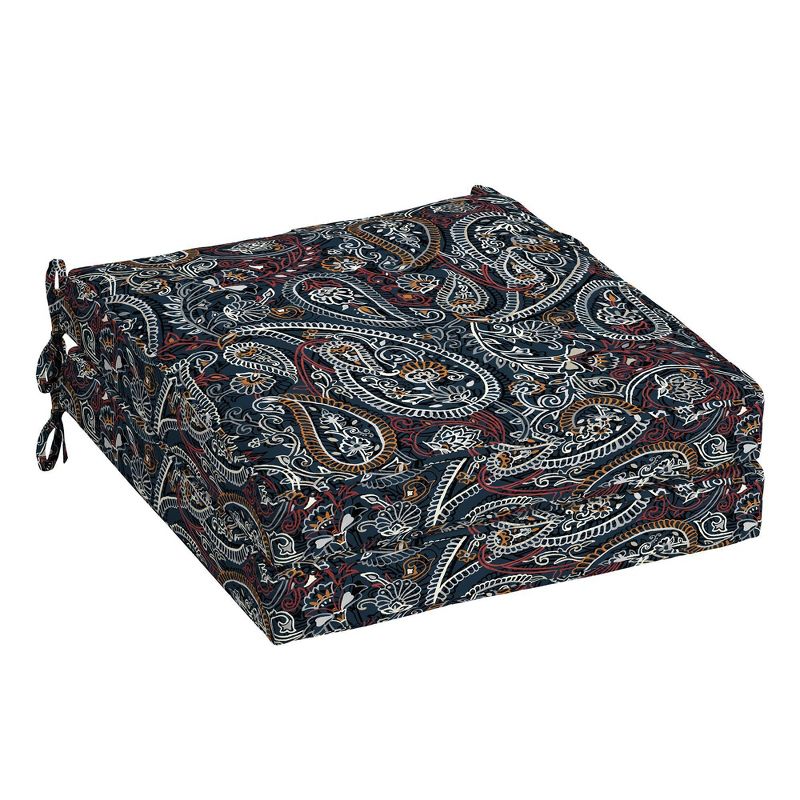 2pk Palmira Paisley Outdoor Seat Cushions Blue - Arden Selections