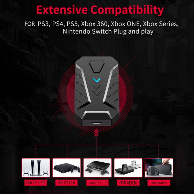 Greatlizard Suitable For PS4 Console Keyboard And Mouse Converter Throne Suitable For PS3/PS4/PS5/XboxONE/Switch Package