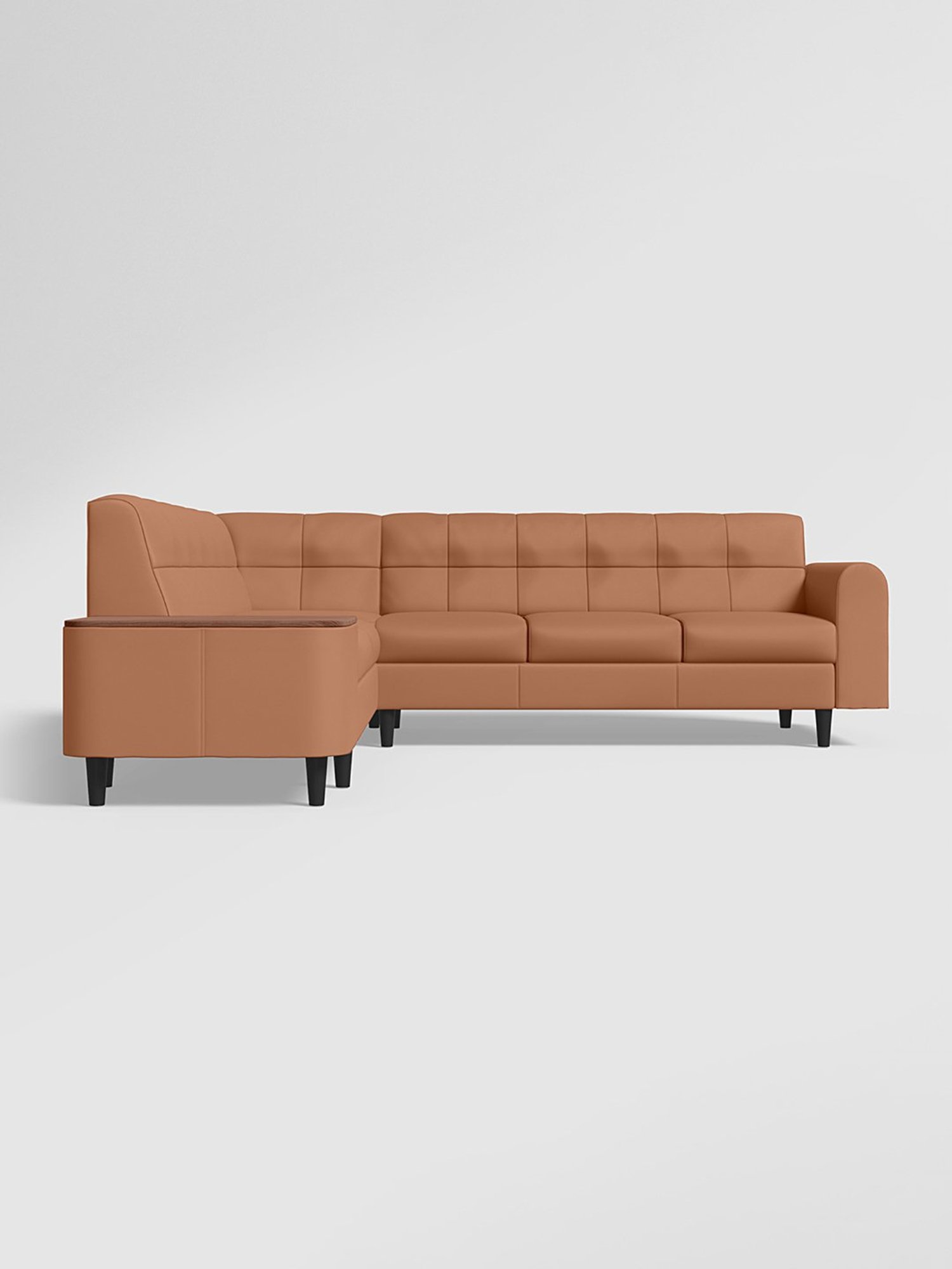 Godrej Interio Orbit L Shape Beige Pinewood 5 Seater LH Sofa
