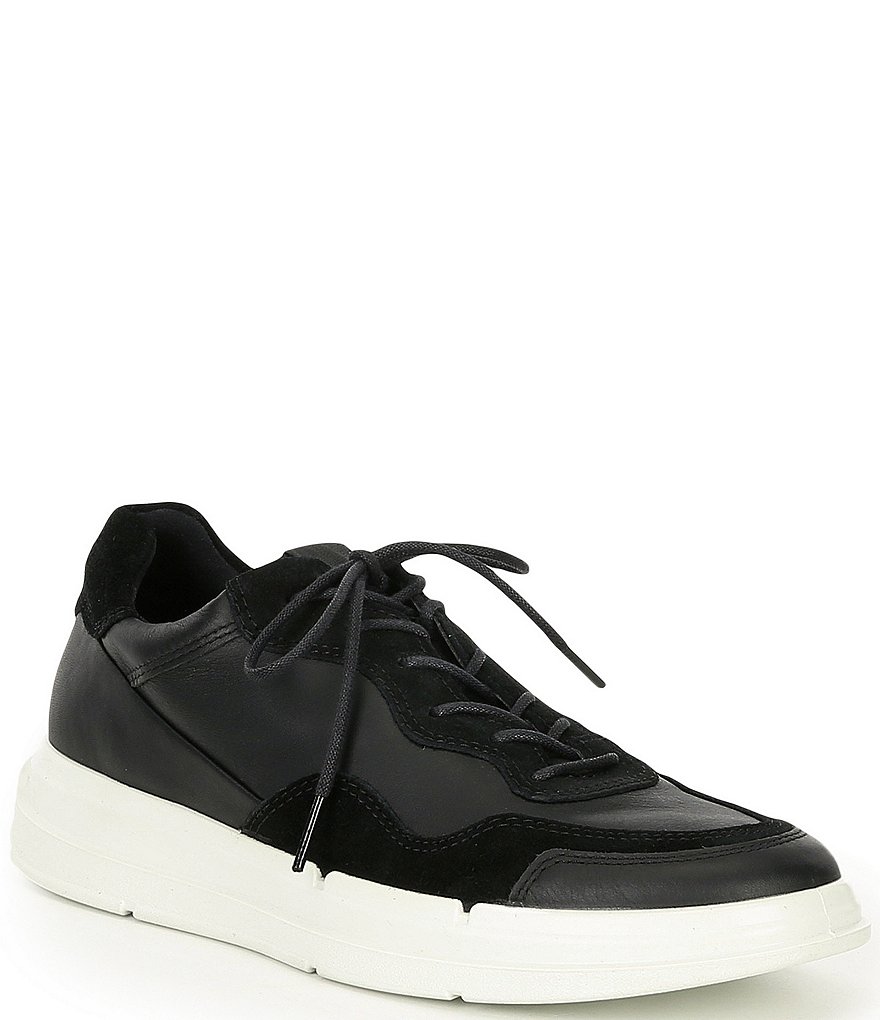 ECCO Soft X Leather Suede Lace-Up Sneakers