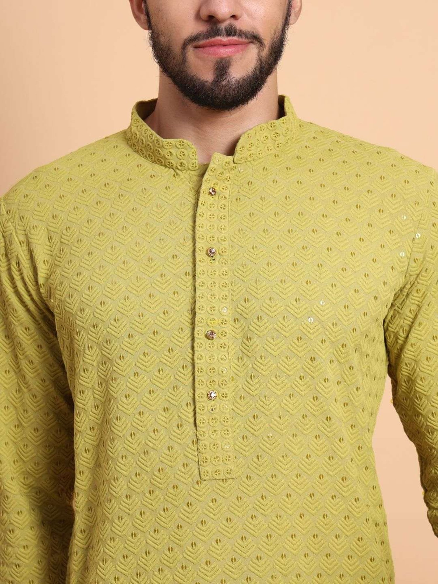 SWAGG INDIA Green Regular Fit Embroidered Kurta