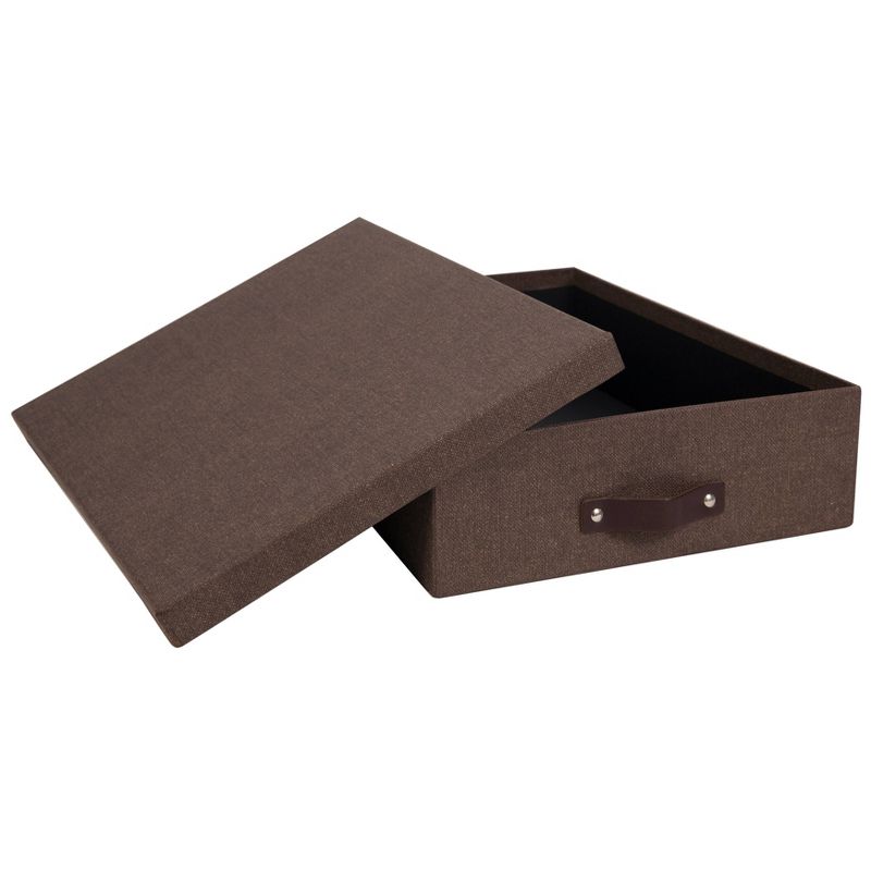 Set of 3 Oskar Canvas Document Box Dark Brown - Bigso Box of Sweden