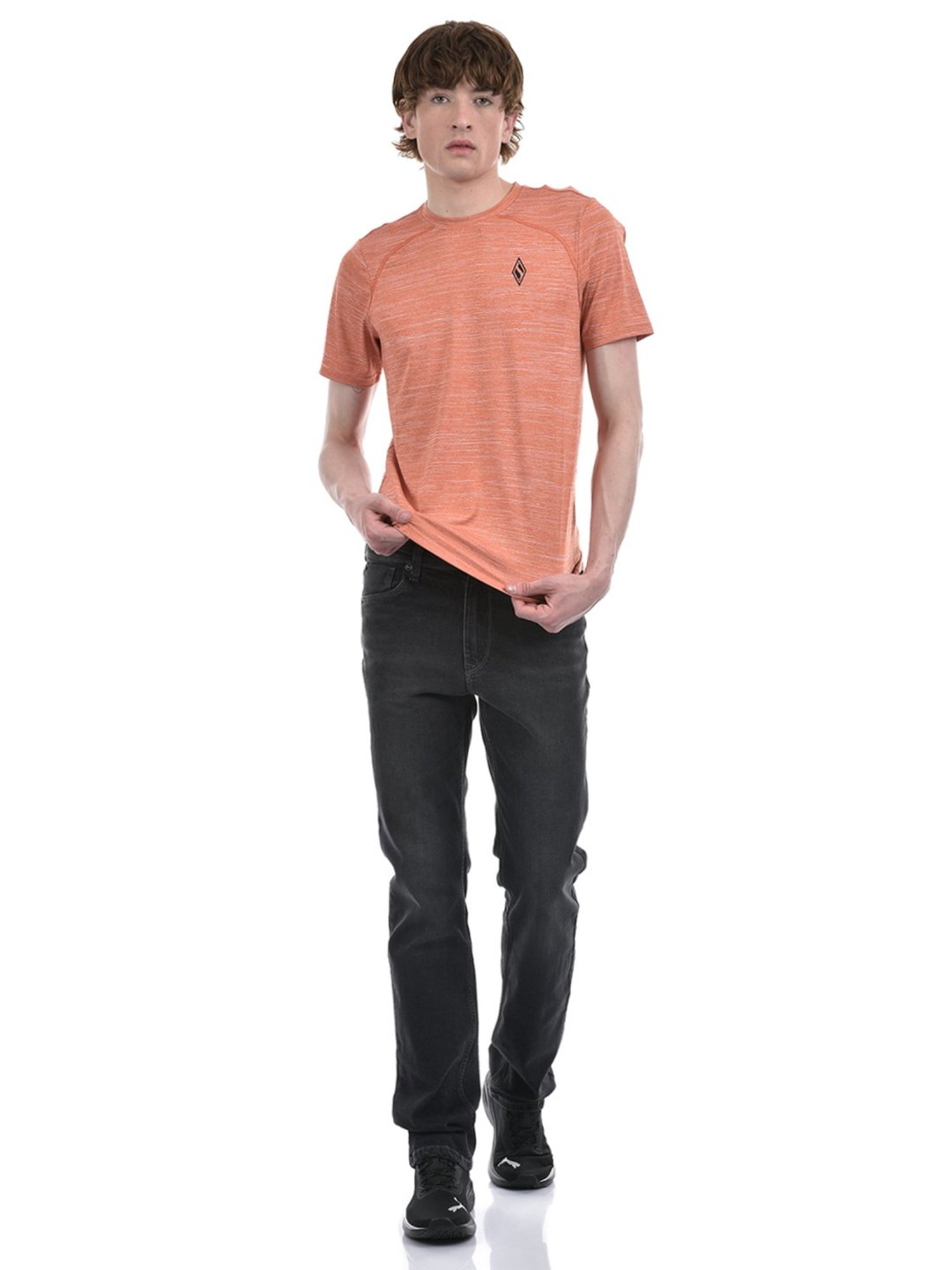 Lawman Pg3 Dark Grey Straight Fit Lightly Washed Jeans