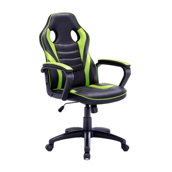 HOMEMAXS Gaming Chair - Ergonomic Office Chair for Adults, Adjustable Swivel PU Computer Chair, High Back Desk Chair with Lumbar Support, Black and White