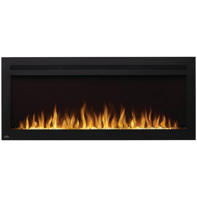 Napoleon NEFL50HI Purview 5000 BTU 1500 Watt 50 Inch Linear Electric Wall Mounted Recessed Fireplace with Remote, Heater, and Color Changing Flame